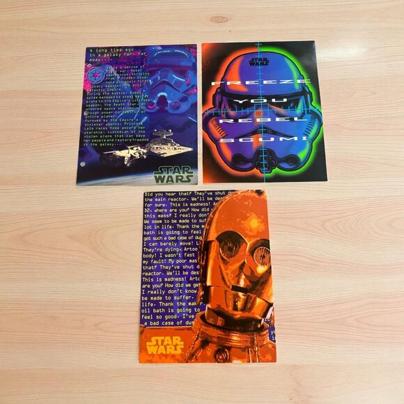 STAR WARS Lucasfilm Lot of 3 1996 Vintage Folders NEW - Picture 1 of 10